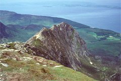 Cioch na h-Oighe and Sannox Bay, from Mullach Buidhe.