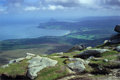 Brodick Bay and Holy Island, from the summit of Goatfell.