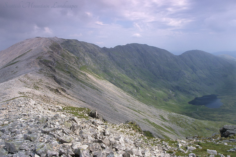 Ben More Assynt and Dubh Loch Mòr, from the summit of Conival.