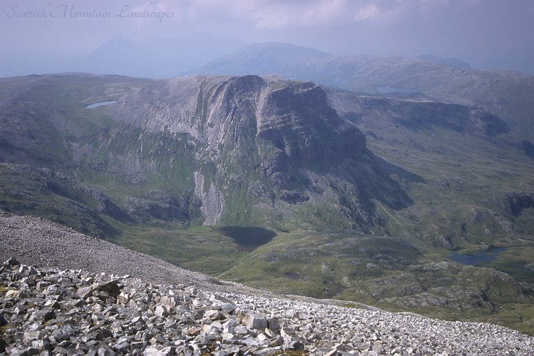 Coire a' Mhadaidh and Na Tuadhan, from the summit of Ben More Assynt.