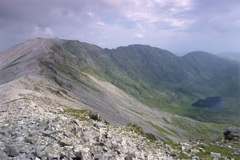 Ben More Assynt and Dubh Loch Mòr, from the summit of Conival.