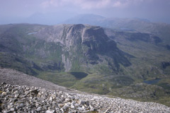 Coire a' Mhadaidh and Na Tuadhan, from the summit of Ben More Assynt.