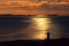 Sunset over the Summer Isles, from Rubha Cadail lighthouse, near Rhue.