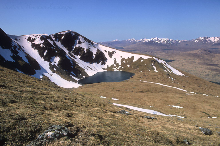 Lochan a'Chreachain and Coire an Lochain, from the north-east ridge of Beinn a'Chreachain.