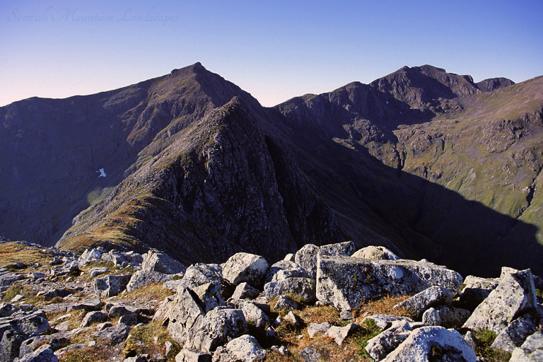 Stob Coire Sgreamhach and Bidean nam Bian, from Beinn Fhada.