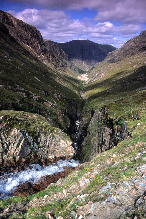 Coire Gabhail- "Lost Valley", looking back towards Glencoe. Coire Gabhail- "Lost Valley", looking back towards Glencoe.