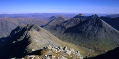 Beinn Fhada and Buachaille Etive Beag, from Stob Coire Sgreamhach.