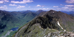 Looking west along the Aonach Eagach, from Meall Dearg.