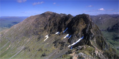 Looking east along the Aonach Eagach, from Stob Coire Lèith.