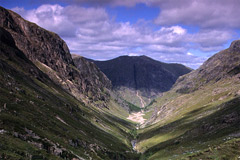 Coire Gabhail- "Lost Valley", looking back towards Glencoe.