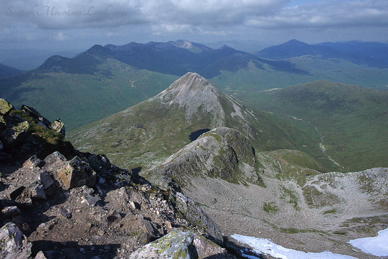 Looking over Binnein Beag to the Grey Corries, from the summit of Binnein Mòr, Mamore Ridge.