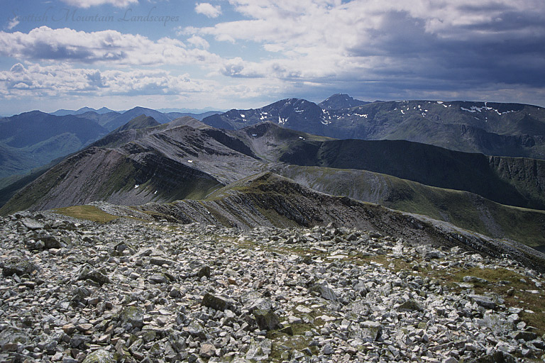 Looking west from the summit of Stob Choire Claurigh, over the Grey Corries.