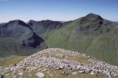 Sgor an Iubhair, Devil's Ridge and Sgurr a' Mhàim, from the summit of Stob Coire a' Chàirn, Mamore ridge.