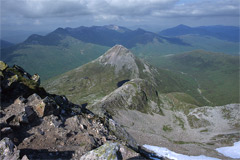 Looking over Binnein Beag to the Grey Corries, from the summit of Binnein Mòr, Mamore Ridge.