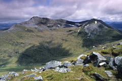 Binnein Mòr and Na Gruagaichean, from An Gearanach.