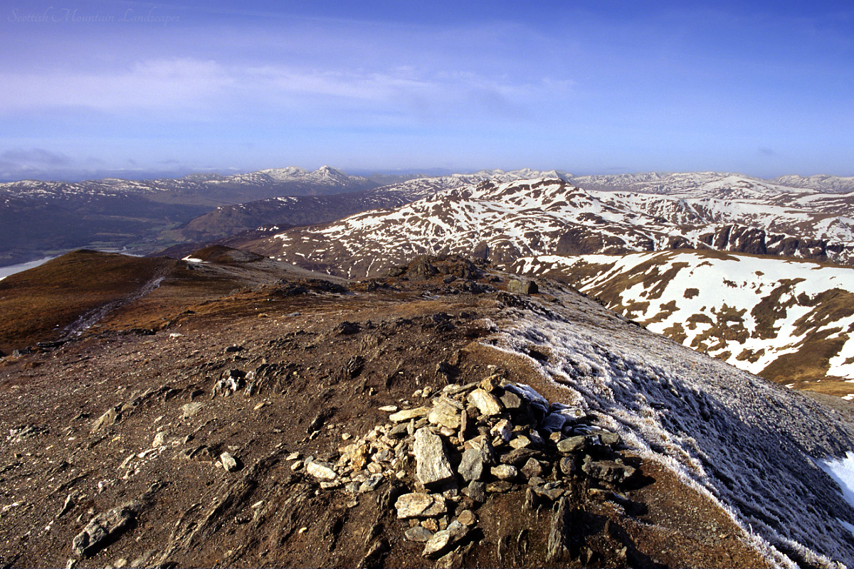 Looking south-west from the summit of Beinn Ghlas. Looking south-west from the summit of Beinn Ghlas.
