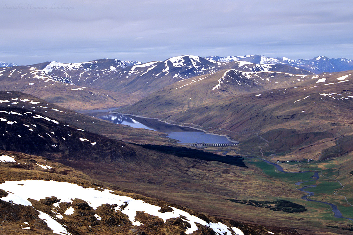 Loch Lyon, from the summit of Meall Ghaordaidh. Loch Lyon, from the summit of Meall Ghaordaidh.