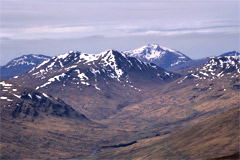 Ben Challum and Ben Lui, from Meall Ghaordaidh.