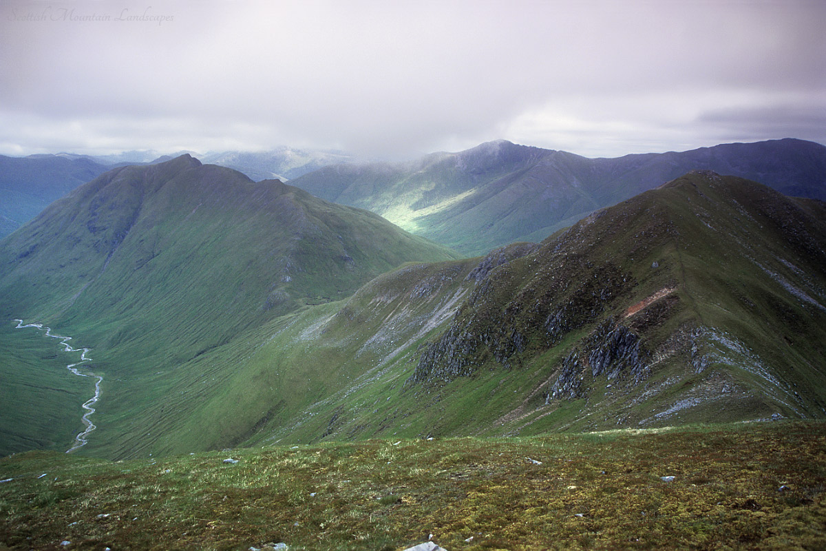 Ciste Dubh and Sgurr an Fhuarail, from Aonach Meadhoin.