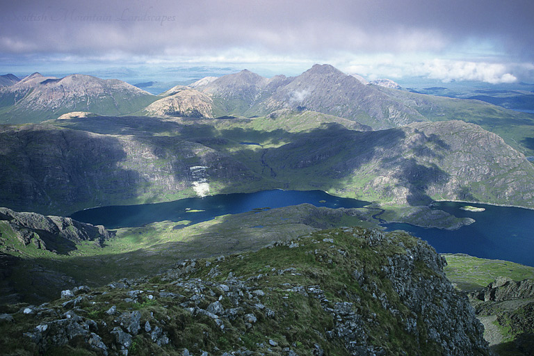 Loch Coruisk, from the summit of Sgùrr a' Choire Bhig on the Cuillin main ridge. Loch Coruisk, from the summit of Sgùrr a' Choire Bhig on the Cuillin main ridge.
