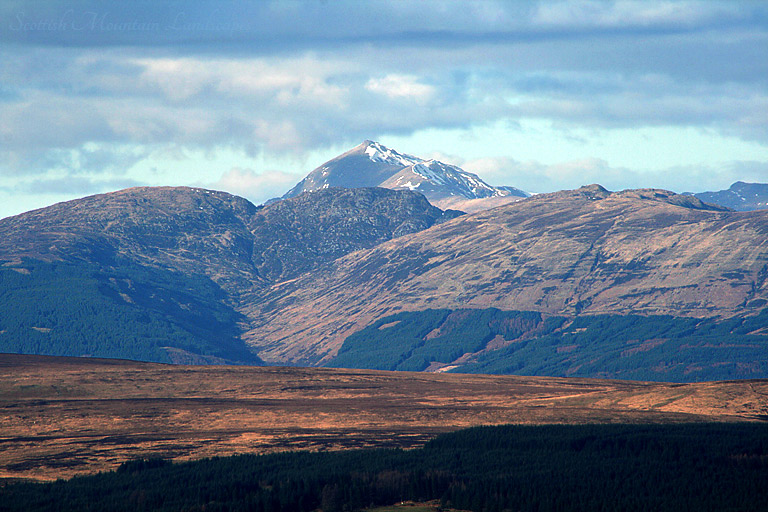 Stob Binnein and Stob Coire an Lochain, from the summit of Auchineden Hill. Stob Binnein and Stob Coire an Lochain, from the summit of Auchineden Hill.