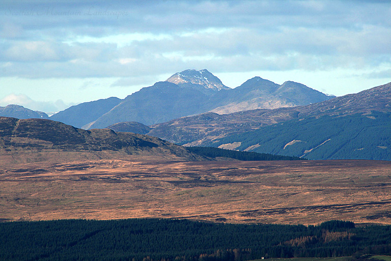 Cruach Ardrain and Beinn Tulaichean, from the summit of Auchineden Hill. Cruach Ardrain and Beinn Tulaichean, from the summit of Auchineden Hill.