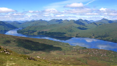 Looking over Loch Katrine to the Crianlarich Hills, from Ben Venue.