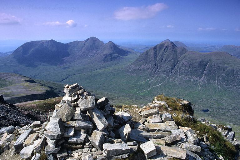 Beinn Alligin and Beinn Dearg, from the summit of Mullach an Rathain, Liathach.