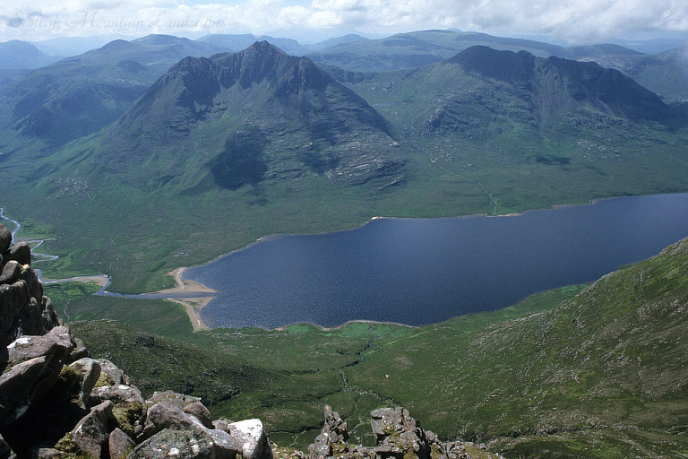 Loch na Sealga, Beinn Dearg Mòr and Beinn Dearg Bheag, from Corrag Bhuidhe, An Teallach.