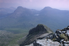 Maol Chean-dearg and An Ruadh-stac, from the summit of Beinn Damh.